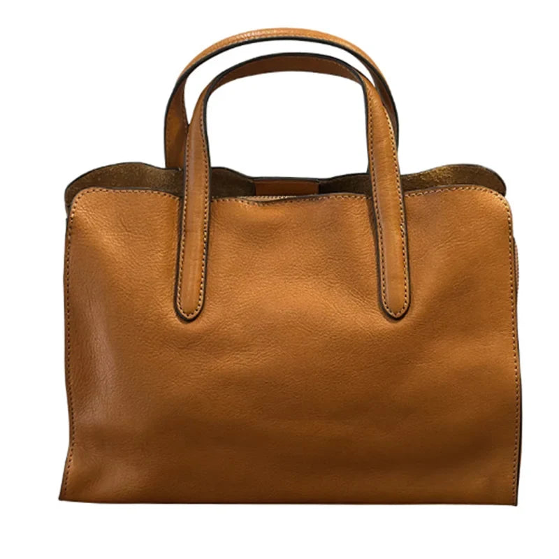 Women's genuine leather crossbody tote bag by NNEOBA, featuring durable design and spacious interior for everyday use.