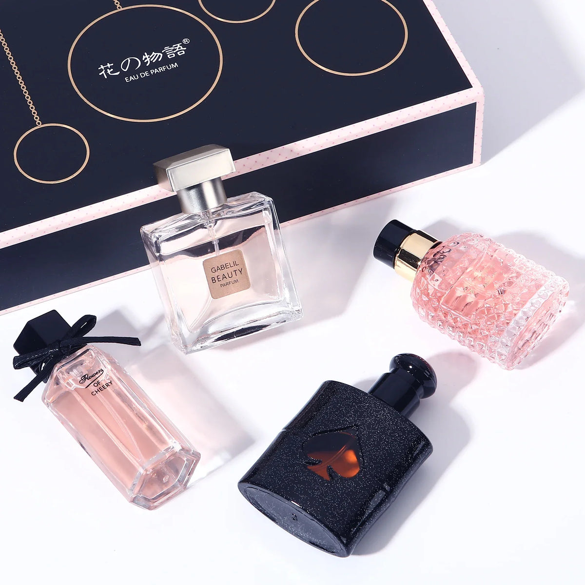 Blushimmer 2025 Original Women perfume gift set with long-lasting fresh Eau de Toilette, includes fragrance bottles and box.