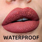 Blushimmer matte velvet lip gloss in nude and red shades, waterproof liquid lipstick with black lips tint and lip glaze makeup.