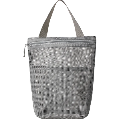 Blushimmer portable toiletry bag with handle, large capacity mesh storage for travel and business trips, ideal for makeup and toiletries.