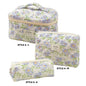 Cute quilted cotton makeup bag by Blushimmer with zipper, portable cloth cosmetic organizer for women and girls.
