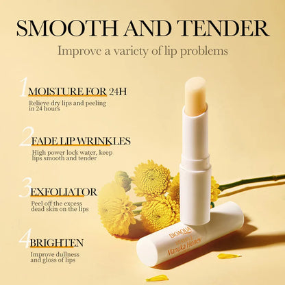 Blushimmer BIOAOUA Vitamin E Honey Lip Balm with nourishing, moisturizing formula for soft, healthy lips.