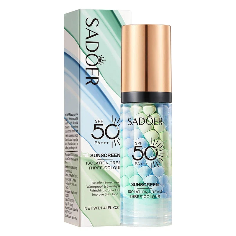 Blushimmer three-color repair and isolation cream protective primer in 40g tub, moisturizing makeup base with three-tone color correction.