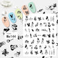 Black and white nail art stickers by Blushimmer featuring sexy, press-on body and nail slider decals for creative nail design.