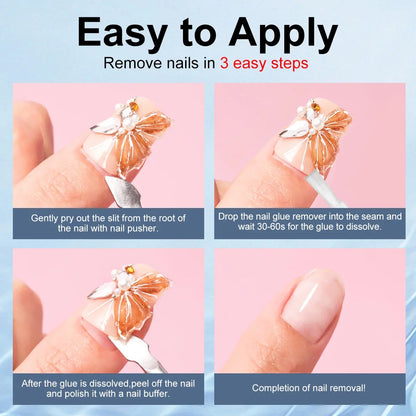 Blushimmer 10ML nail gel remover bottle with liquid remover for quick, safe fake nail and gel removal in nail salon supplies