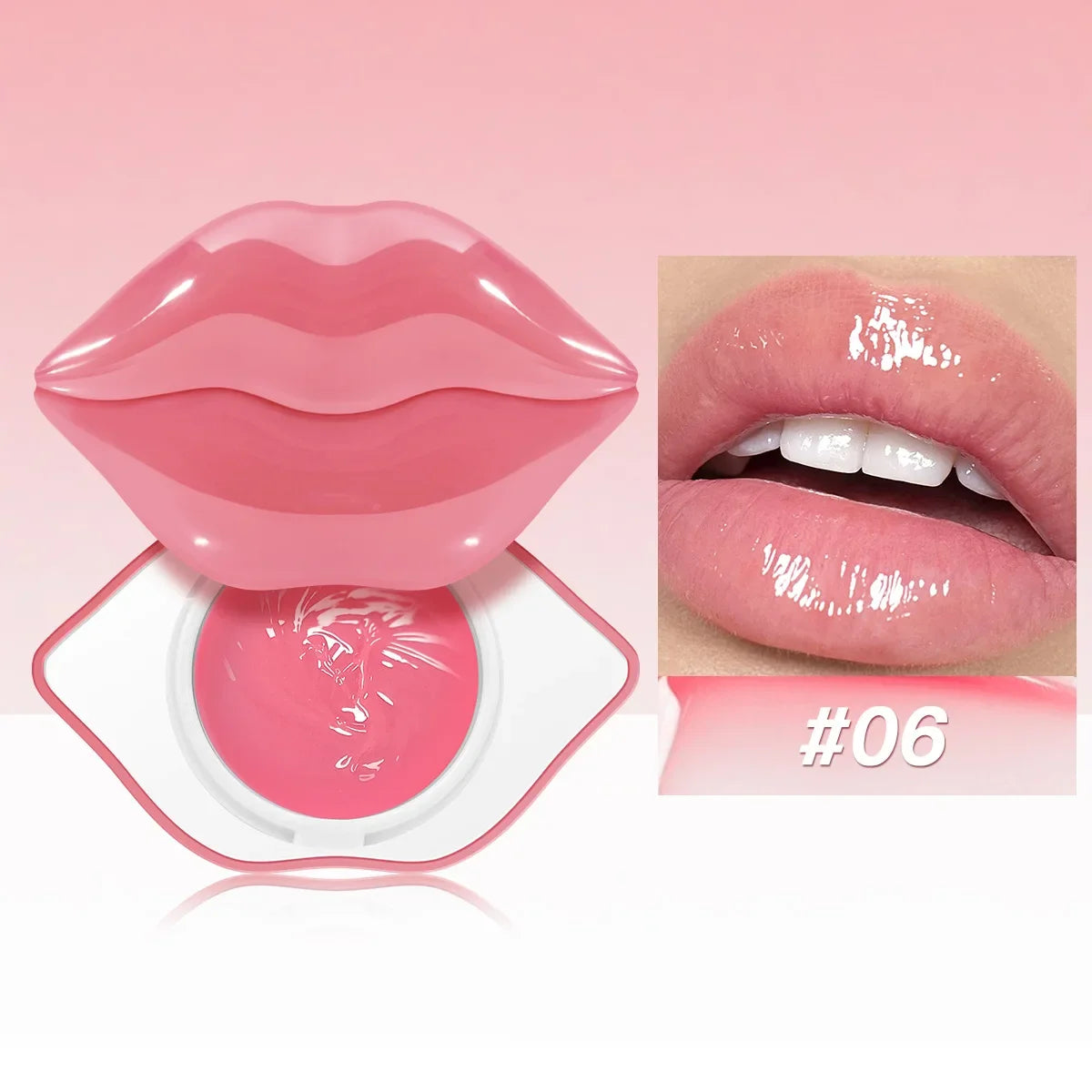 Blushimmer Korean Lip Sleeping Mask in a jar, hydrating overnight repair balm for dry, chapped lips with a gel-like texture.