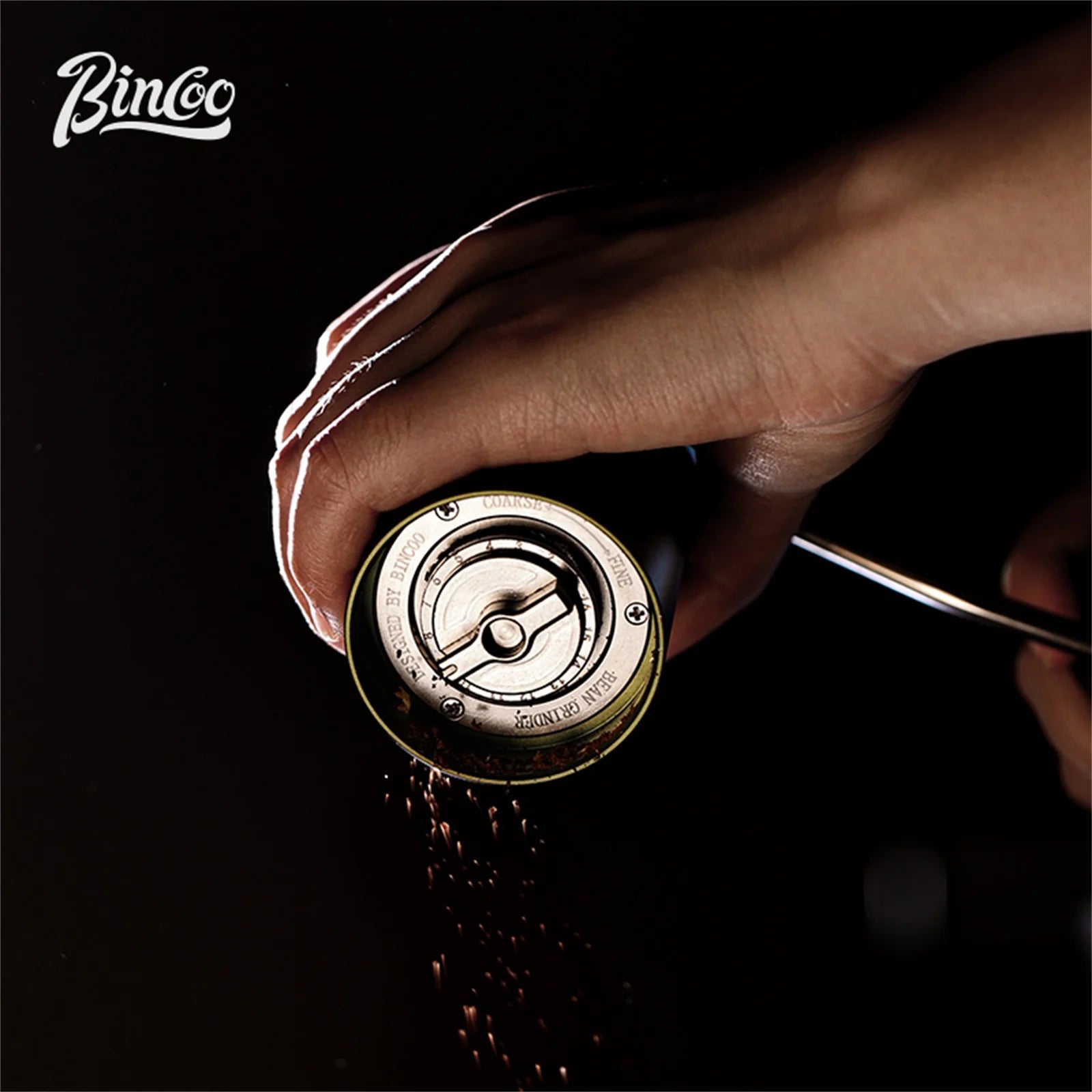 Bincoo Visual Manual Coffee Bean Grinder Portable CNC Stainless Steel Burr Crank Hand Hand Coffee Grinder Kitchen Barista Tools