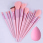 Vegan makeup brush set by Blushimmer with soft fluffy kabuki and blending brushes for foundation, contour, and baking application.