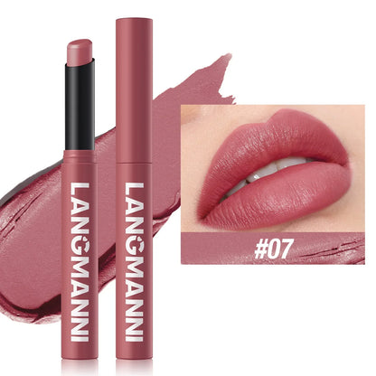 Blushimmer 12-color matte lipstick set with smooth, waterproof, non-fading velvet finish lip color in a non-stick cup packaging