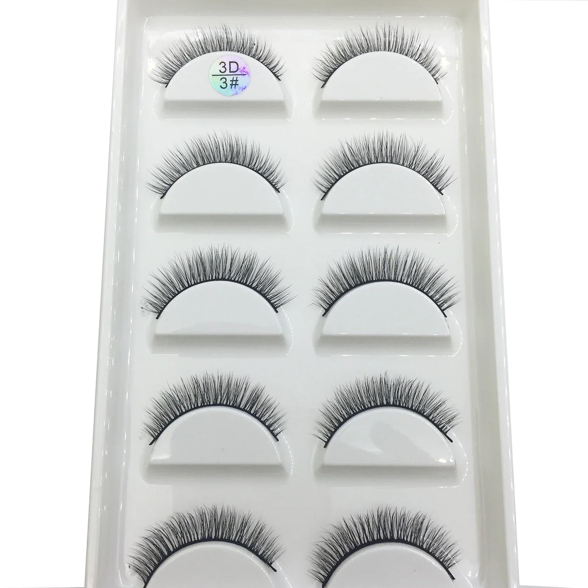 Set of 15 style 5 pairs Blushimmer 3D faux mink false eyelashes, wispy and thick for natural, dramatic eye makeup.