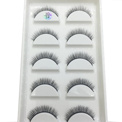 Set of 15 style 5 pairs Blushimmer 3D faux mink false eyelashes, wispy and thick for natural, dramatic eye makeup.