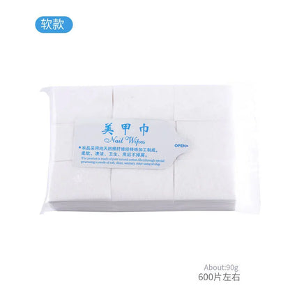 Set of 400/600 durable, lint-free cotton nail wipes for gel polish removal, by Blushimmer, ideal for professional manicure use.