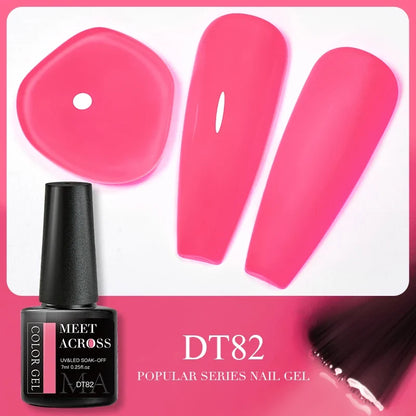 Blushimmer Meet Across 5ml pink dried flower gel nail polish with natural flower design for UV LED nail art and soak-off varnish.