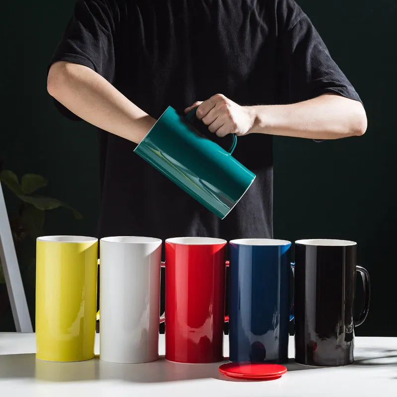 Creative Ceramic Mug Super Large Capacity Coffee Milk Mugs Handle Cup Ceramic Cup 1000ml/1300ml Large Capacity Water Cups