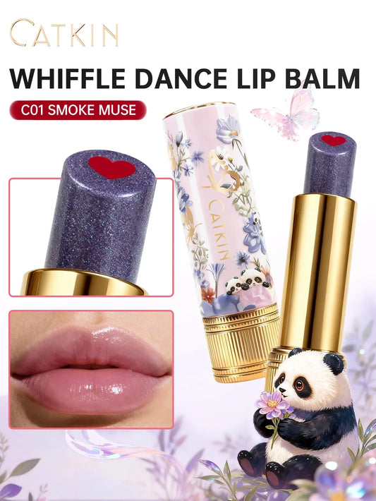 Blushimmer CATKIN Whiffle Dance tinted lip balm in a colorful jelly-like solid lip gloss with moisturizing, long-lasting, watery finish