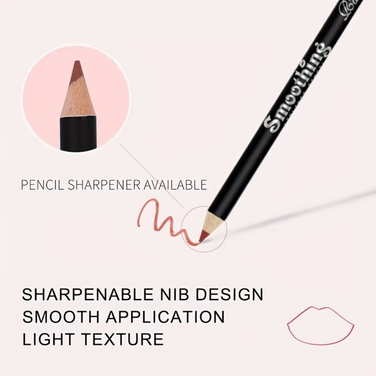 Blushimmer waterproof matte lipliner pencil in red, showcasing its smooth texture and long-lasting, moisturizing lip makeup.