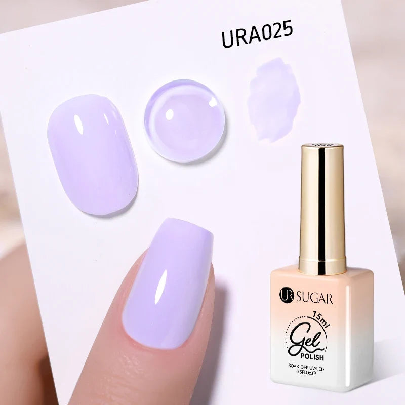 Blushimmer UR SUGAR 15ml jelly milky white translucent gel polish for semi-permanent UV nail art and soak-off gel varnish.
