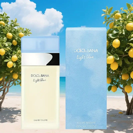 Blushimmer Dole'c & Gabana Light Blue perfume gift set for women, featuring vanilla fragrance and elegant cologne bottles.