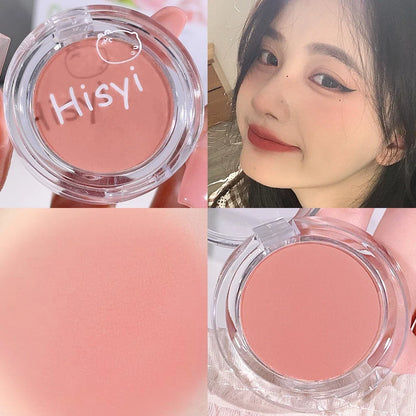 Blushimmer HISYI slightly tipsy blush plate with matte, fine micro flash in natural color, featuring monochrome blush for a subtle glow.