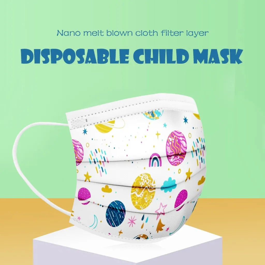 50pcs Cartoon Kids Disposable Mask 3 Layer Child Filter Hygiene Thicken Children's Face Mouth Mask Earloop mascarilla infantil