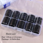 Set of 10 white and black lace nail art foil rolls by Blushimmer, featuring transfer sticker paper for DIY manicure decoration.