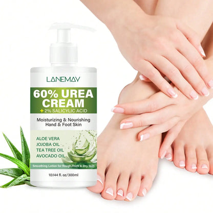 60% Urea Hand & Foot Cream - Long-lasting Skin Moisturizer, Hydrates and Repairs the Skin Barrier, Softens and Brightens Skin