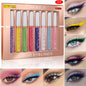 Blushimmer 8-color waterproof eyeliner pen set with glitter and matte eye makeup, featuring long-lasting, vibrant colored eye pencils.