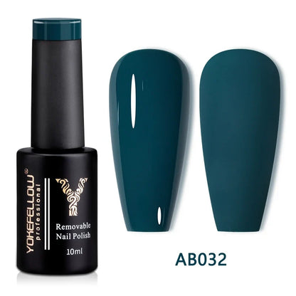 Blushimmer YOKEFELLOW 10ml translucent pink gel nail polish in a jar, showcasing a high-quality, soak-off UV gel with a glossy finish.