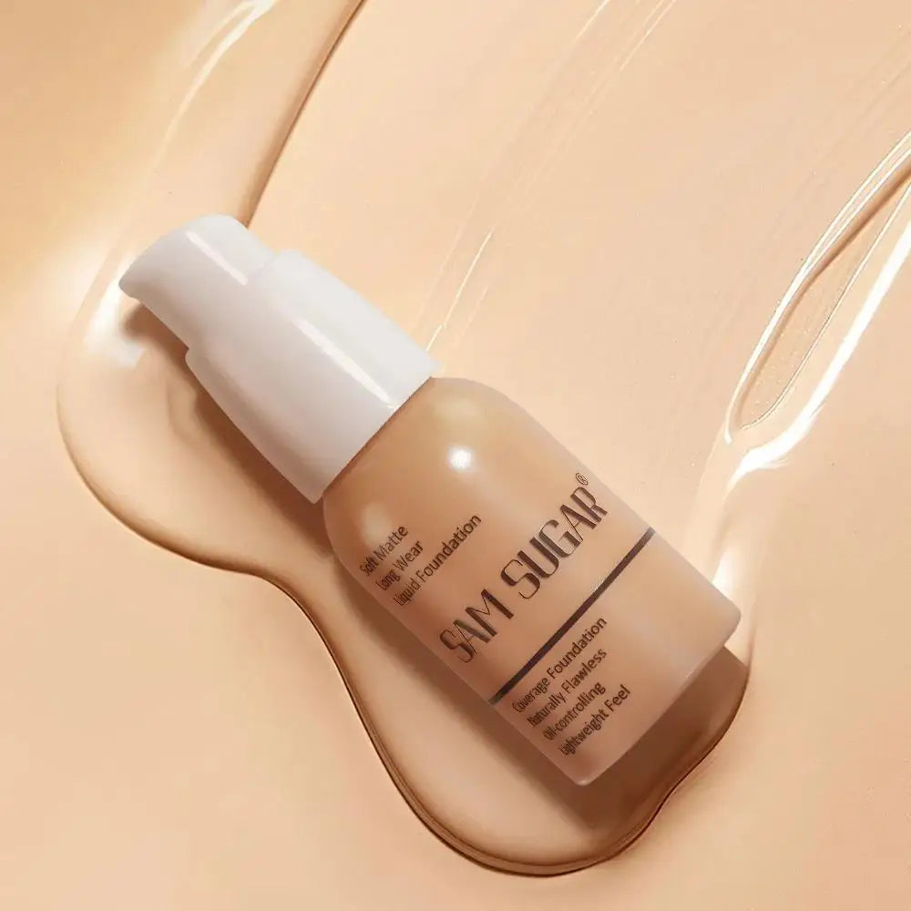 Makeup Base Set With 15ml Primer 30ml Matte Foundation 5g Loose Powder Puff For Smooth Flawless Skin Longwear