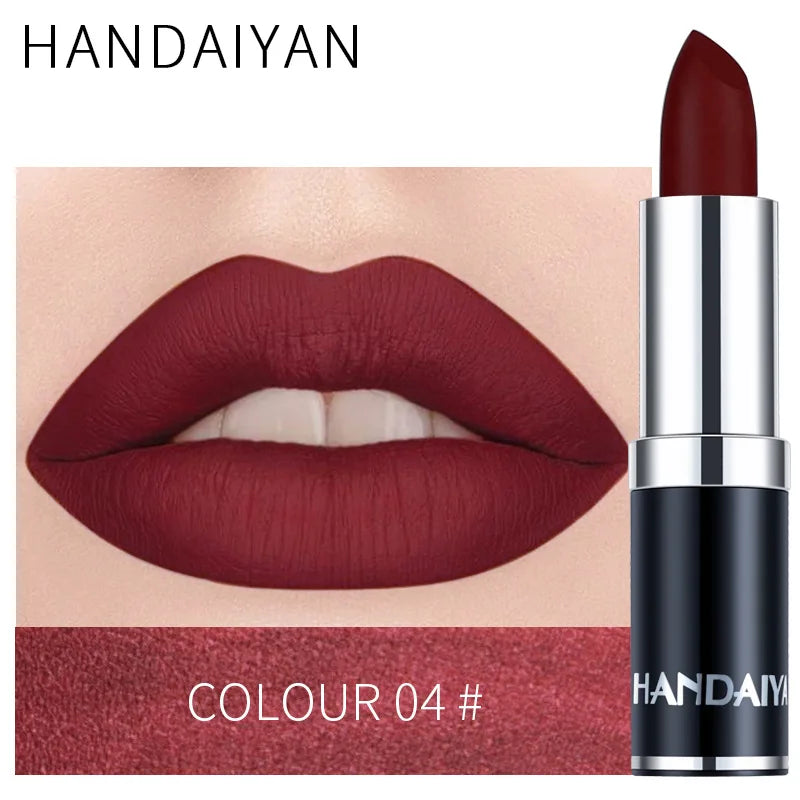 Blushimmer Handaiyan 12-color matte velvet lipstick set with long-lasting waterproof finish and non-stick cup for easy application