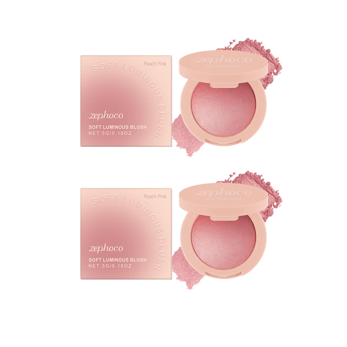 Blushimmer Pearl Blush with soft light pink powder for a natural, radiant finish, long-lasting and buildable blush makeup.