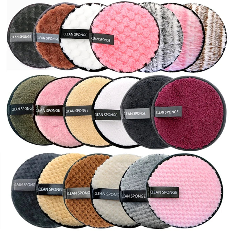 Set of 5 reusable microfiber makeup remover cotton wipes from Blushimmer, ideal for facial cleaning and gentle skin care.