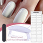 Blushimmer Harunouta 4-piece gradient jelly semi-cured gel nail strip set with nude pink waterproof nail stickers and nail lamp.