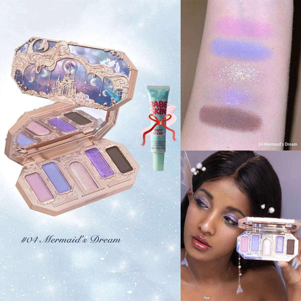 Blushimmer Flower Knows Chocolate Wonder-Shop 8-color eyeshadow palette with warm brown, pink, and neutral shades.
