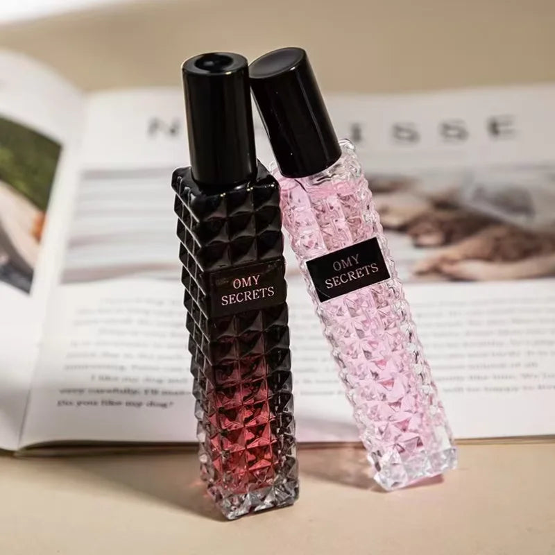 Blushimmer French Rivet Series floral perfume for women, elegant glass bottle with a sleek design, representing irresistible fragrance.