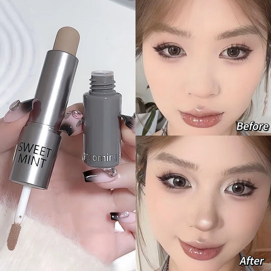 Blushimmer dual-end liquid bronzer and concealer pencil for face brightening, contouring, and nose shadow makeup application.