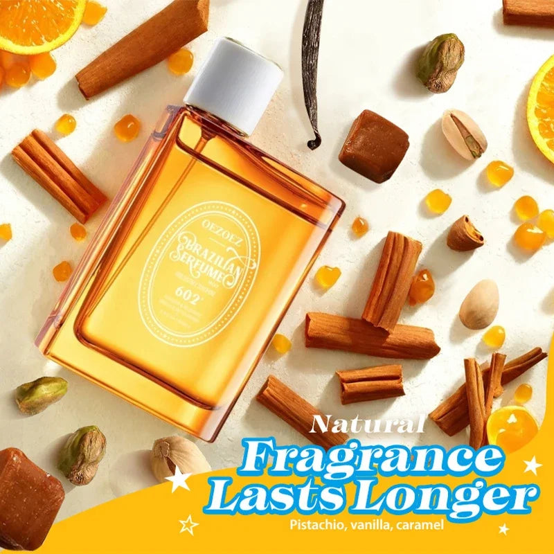 Blushimmer Caramel Vanilla unisex Eau de Toilette spray featuring rich gourmet, fresh woody notes in a 100ml bottle.