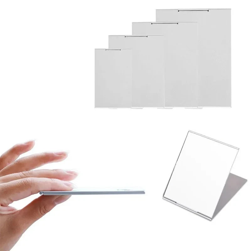 Blushimmer aluminum folding portable makeup mirror with compact design, foldable and lightweight for on-the-go beauty touch-ups.