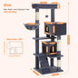 Aiwang Pet Products Cat Tree with plush perch, cozy condo, hammock, and sisal scratching posts for indoor cats.