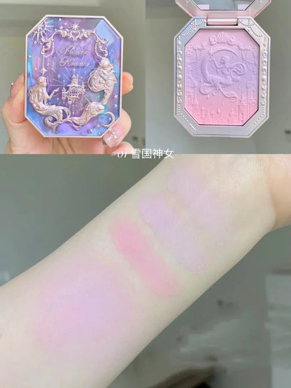 Blushimmer Flower Knows Strawberry Rococo embossed blush powder with smooth, long-lasting finish for enhancing cheeks.