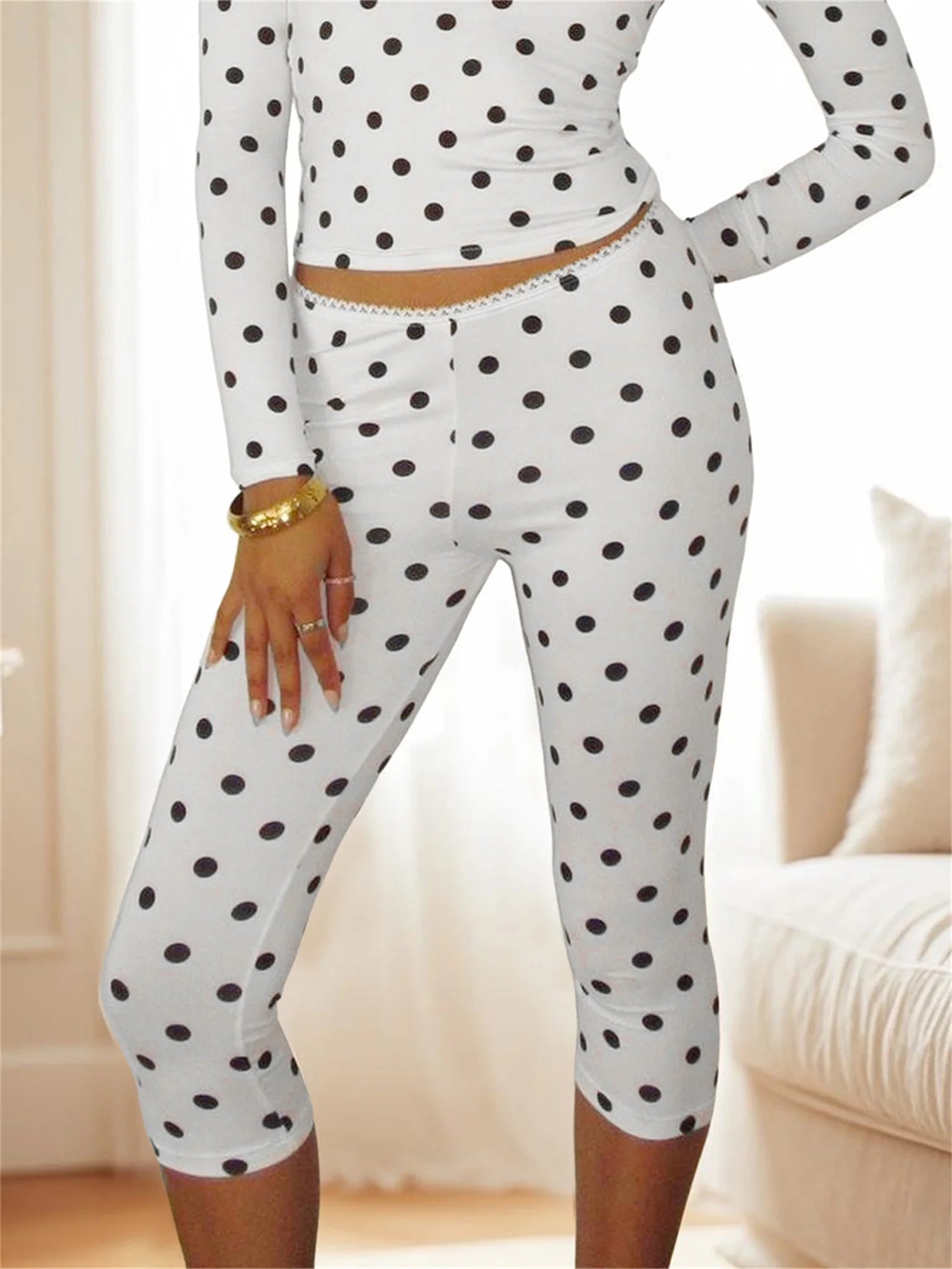 Floral Print High Waist Cropped Leggings with Ruffle Hem for Women Stretchy  Fit Capris Pants for Summer Style