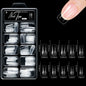 Set of 100/600 short almond-shaped gel nail tips by Blushimmer, full cover false nails for acrylic or press-on manicures.