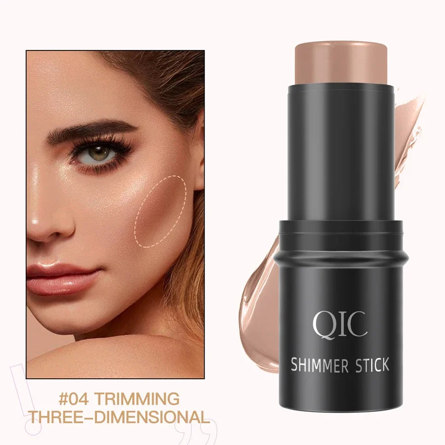 Blushimmer face contouring bronzer stick with highlighter and blush, creamy makeup concealer pen for brightening and sculpting.