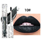 Blushimmer QIBEST shimmer lip gloss with diamond glitter, waterproof long-lasting matte red and purple liquid lipstick for women.