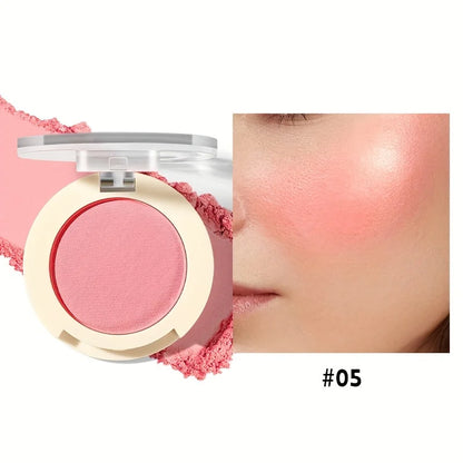 Pearlescent blush powder by Blushimmer, brightening facial blush for a natural, long-lasting, waterproof makeup look.