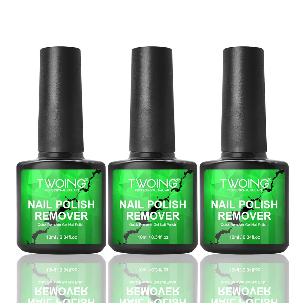 Blushimmer 3-piece gel nail polish remover set with applicators, designed for quick UV gel polish removal without soaking or wrapping.