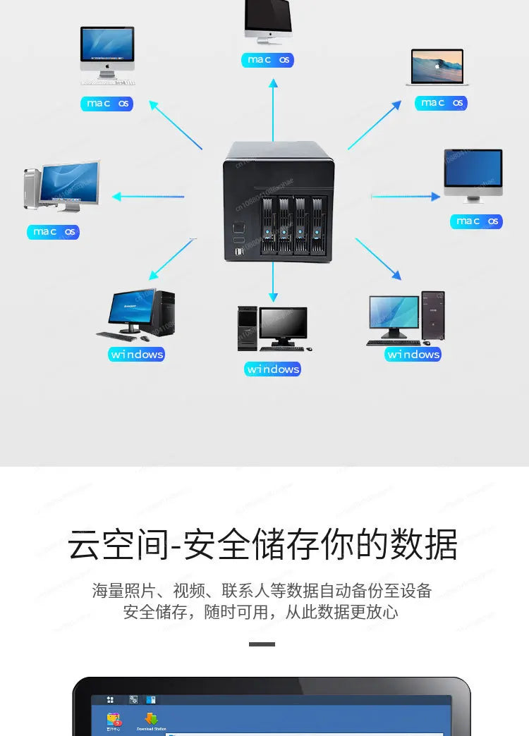 4-Bay NAS Storage Server Case - High-Quality Tooless Hard Drive Enclosure (Screwless Design)