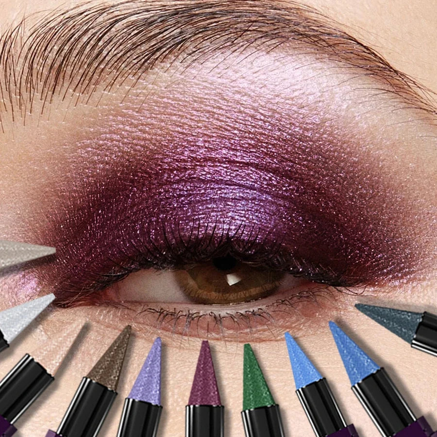 Blushimmer 25-color waterproof eyeshadow stick with glitter and matte shades, featuring long-lasting, vibrant eye makeup.