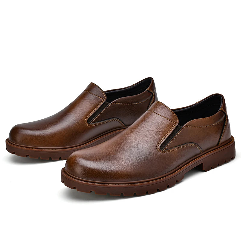 Mens Slip On Oxfords Loafers Casual Leather Shoes Pure Color New Arrival Italian Shoes Italian