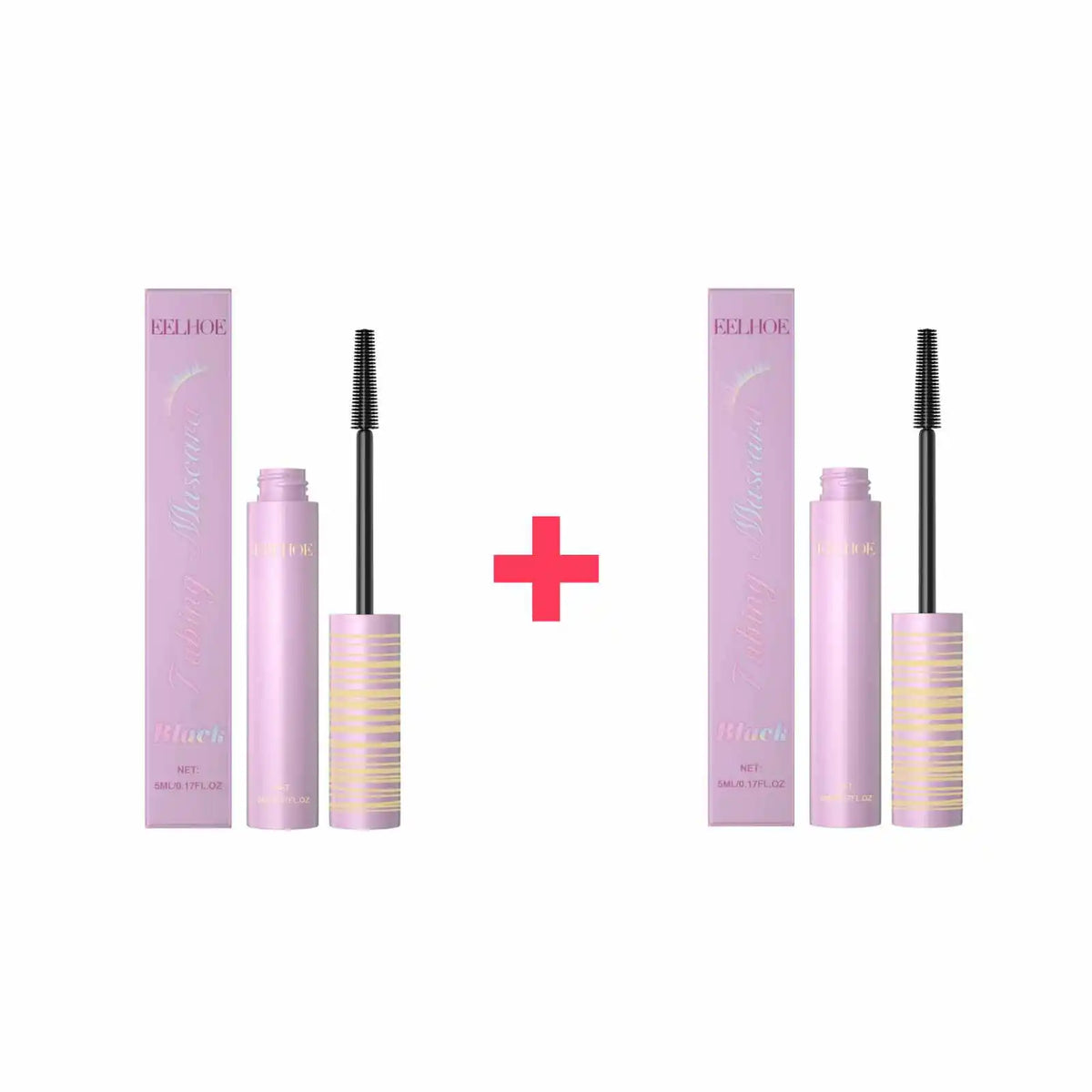 Blushimmer Eelhoe curling mascara in black, 5ml, with lengthening and volumizing formula for thick, extended eyelashes.
